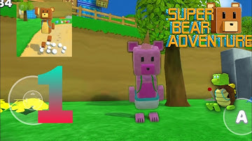 Super Bear Adventure - GameplayWalkthrough Part 1 - Tutorial & Turtletown(ios, Android)