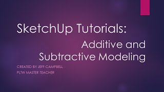 SketchUp Tutorials - Additive and Subtractive Modeling