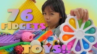 76 FIDGETS TOYS! My Collection &amp; Most popular FIDGETD Toys | Vlog With Emma