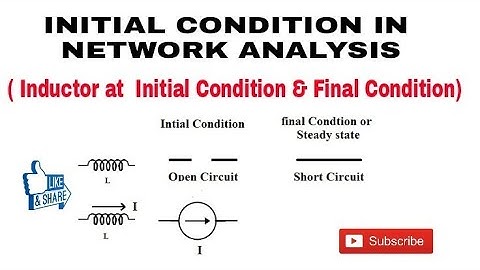 2. Inductor at Initial Condition & Final Condition in Network Transient Analysis
