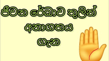 ජීවන රේඛාව තුලින් ඔබේ අනාගතය 
