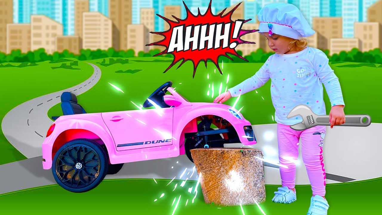 The wheel fell off on power wheels pink car