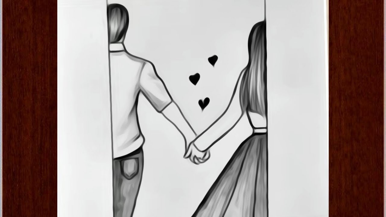 Valentine's Day Drawing // How to Draw Romantic Couple Holding Hands Pen...  | Valentines day drawing, Hand art drawing, Hand drawing video