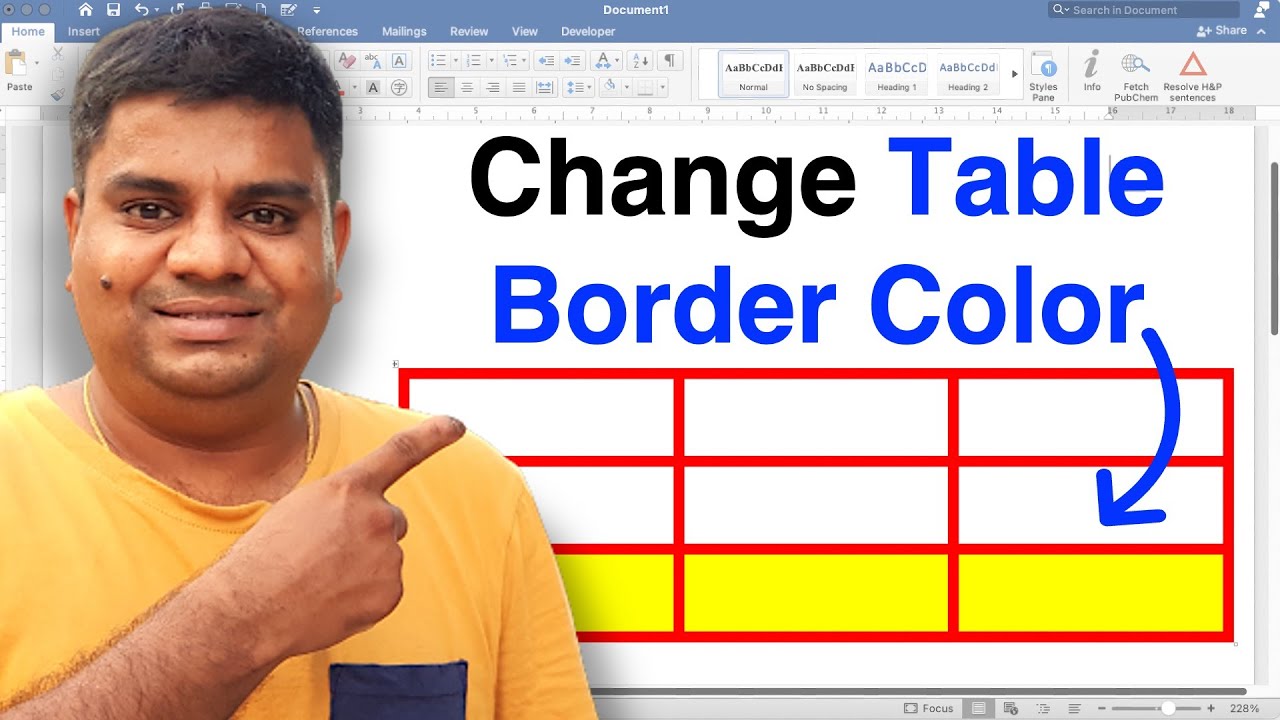 How To Change Table Border Colour In Ms Word Youtube