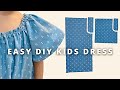 Easy pattern and way to make kids dress  elastic neckline