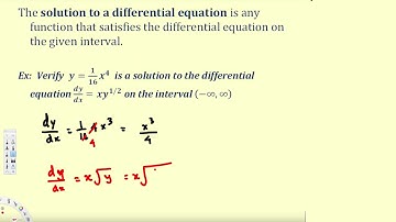Verifying Solutions to Differential Equations - Differential Equations #1