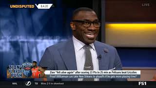 UNDISPUTED - &quot;Give Zion more time&quot; and he will definitely take Pelicans to playoffs- Shannon Sharpe