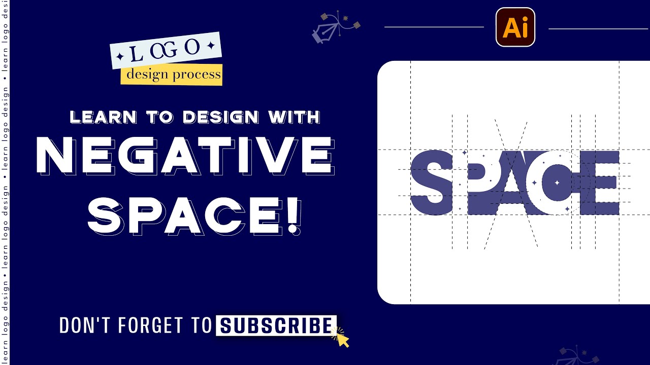 How To Design a Minimal SPACE Logo in Illustrator | Clean Typography & Negative Space Tutorial