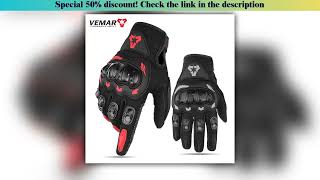 Get VEMAR Summer Motorcycle Gloves Men Black Full Finger Touchscreen Cycling ATV MTB Guantes Moto Lu