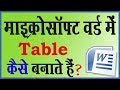 माइक्रोसॉफ्ट वर्ड में Table कैसे बनाते हैं ? Step by Step In Hindi | Tips & Tricks