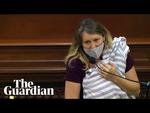 California lawmaker Buffy Wicks brings newborn baby to state assembly floor for vote