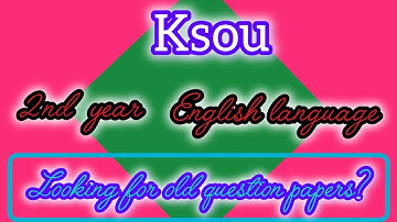 2nd year BA English language old question papers #ksou #englishlanguage