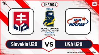 Slovakia U20 vs USA U20 | IIHF World Juniors 2024 | Slovensko USA Juniori | IIHF Ice Hockey Live