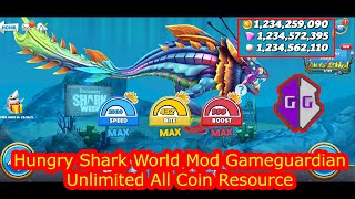 Hungry Shark World With Gameguardian Mod All Coin Resource 2023 screenshot 3