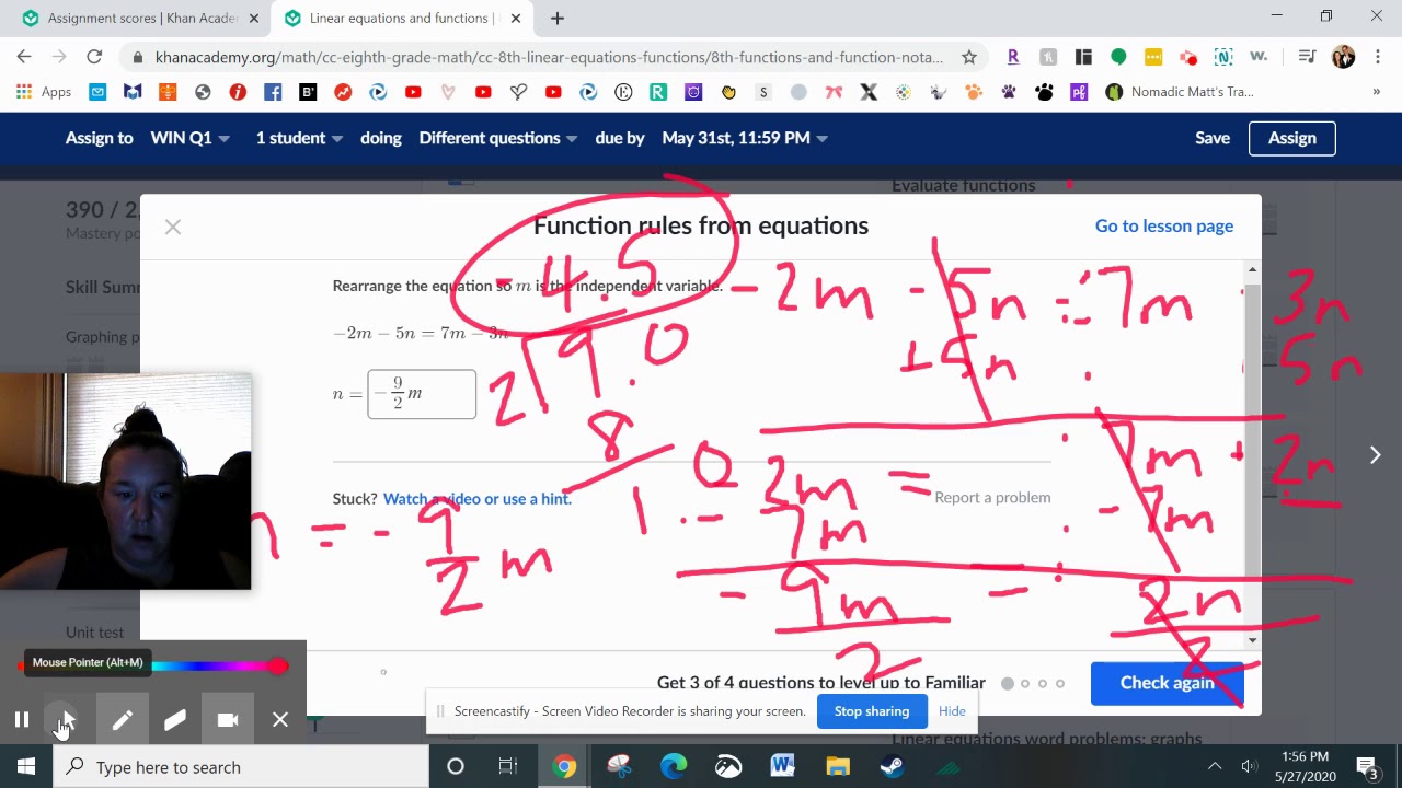How to Function Rules from Equations Khan Academy Quiz! YouTube
