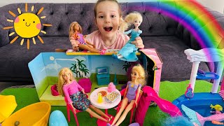 Barbie Videoları! Ada Barbie’ye Bahçe Hazırlıyor! Kız Evcilik Videosu,Barbie ve Chelsea Videoları!