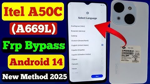 Itel A50c (A669L) Frp Bypass Android 14 | Itel A50 Google Account Remove New Method No PC No Tool 💯🔓