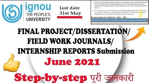 Ignou Project Report Submission June 2021 Online Link | Seven Learning |