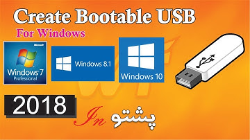 how to create bootable usb driver for windows 7/8.1/10 [Pashto]