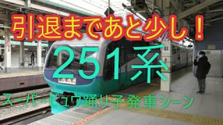 251系スーパービュウ踊り子発車シーン　東京駅