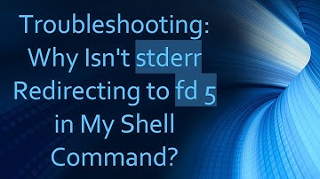 Troubleshooting: Why Isn