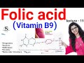 Folic acid vitamin b9  sources deficiency  functions molecular structure