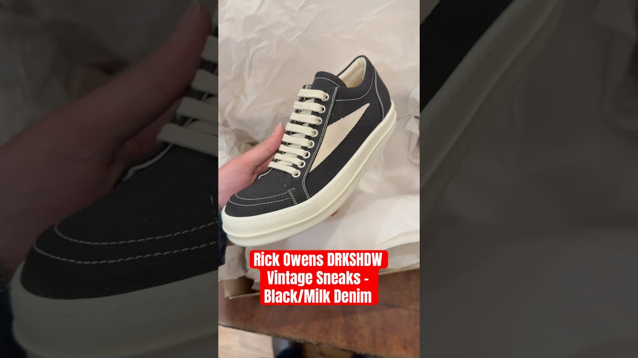 Unboxing the Rick Owens DRKSHDW Vintage Sneaks in Black/Milk denim 