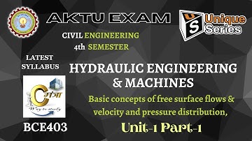 U1P1 HYDRAULIC ENGINEERING & MACHINES | HEM & HHM | Civil Engineering AKTU Lecture | #unique_series