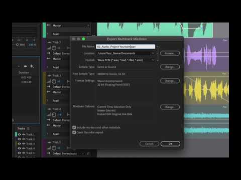 Exporting your audio from Adobe Audition