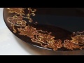 Роспись тарелки "Золотая виноградная лоза 3-D"