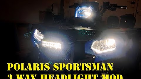 This 3 way headlight mod with light bar install is too easy!!!! Polaris Sportsman