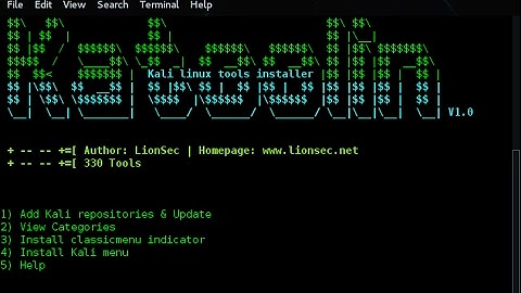 Katoolin Kali Linux tools installer from LionSec