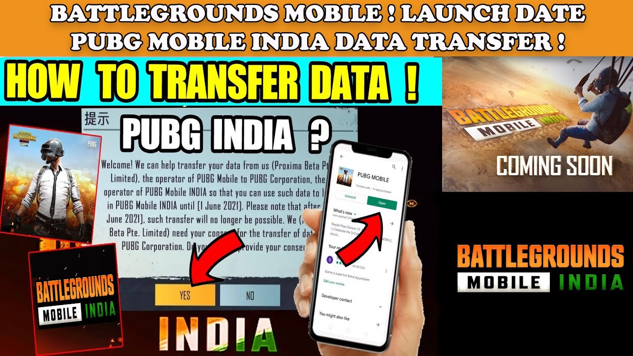 PUBG Mobile India| Battlegrounds mobile India Data Transfer, Official release date|Pre-registration