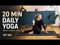 20 Minute Daily Yoga for Beginners | Stretching, Flexibility & Meditation | Tat Sat