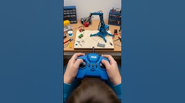 RC Robotarm Diorama POV | Miniatuur afstandsbedieningsrobot pakt blok op #kidsshorts #povrc #rctoys