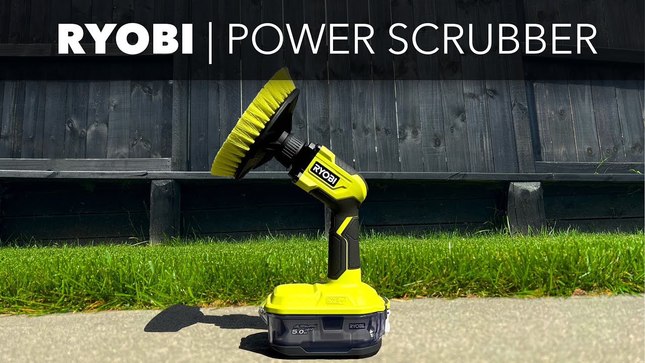 Ryobi Telescoping Power Scrubber Kit 18V Cordless With 2 Ah Battery And  Charger