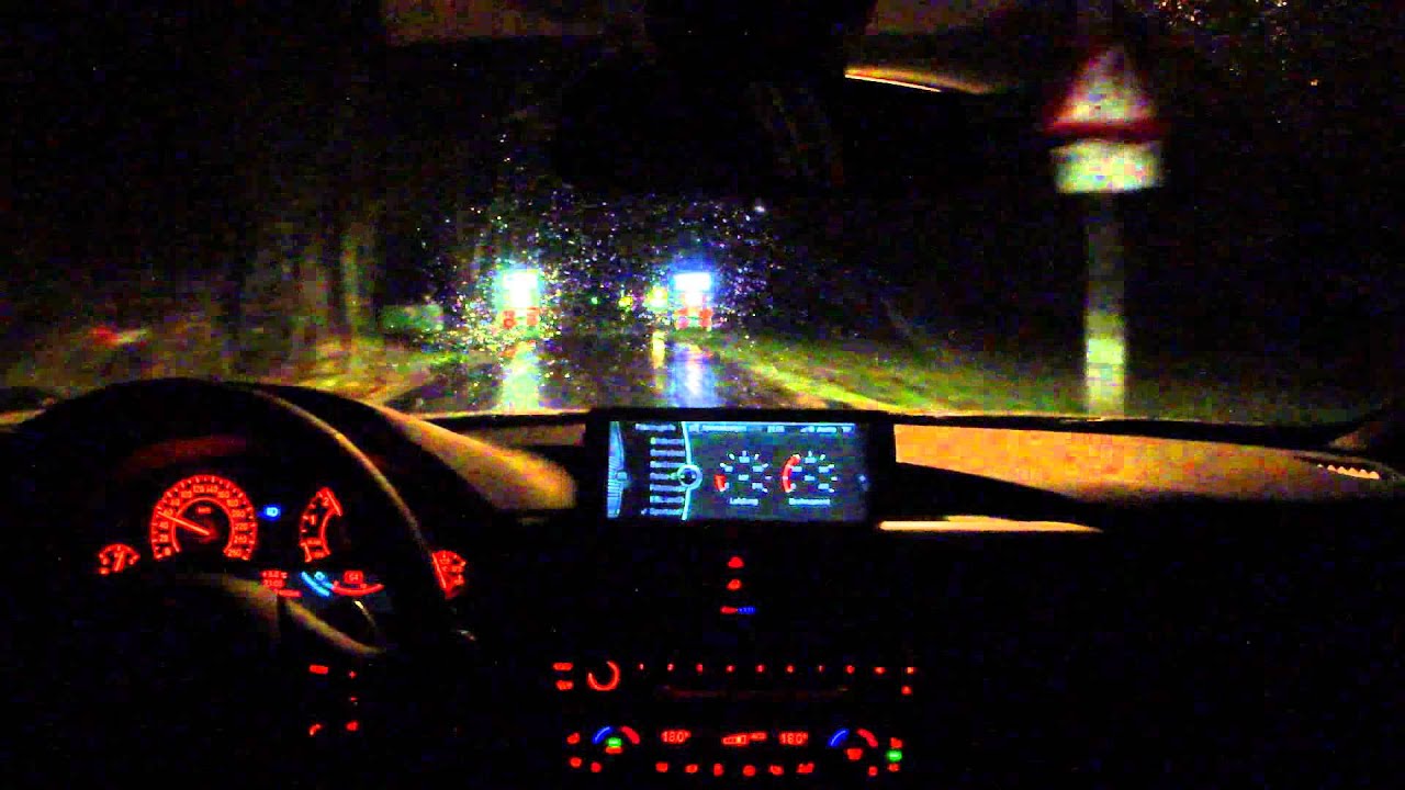 The co-drivers view: BMW 335i xDrive at night - YouTube