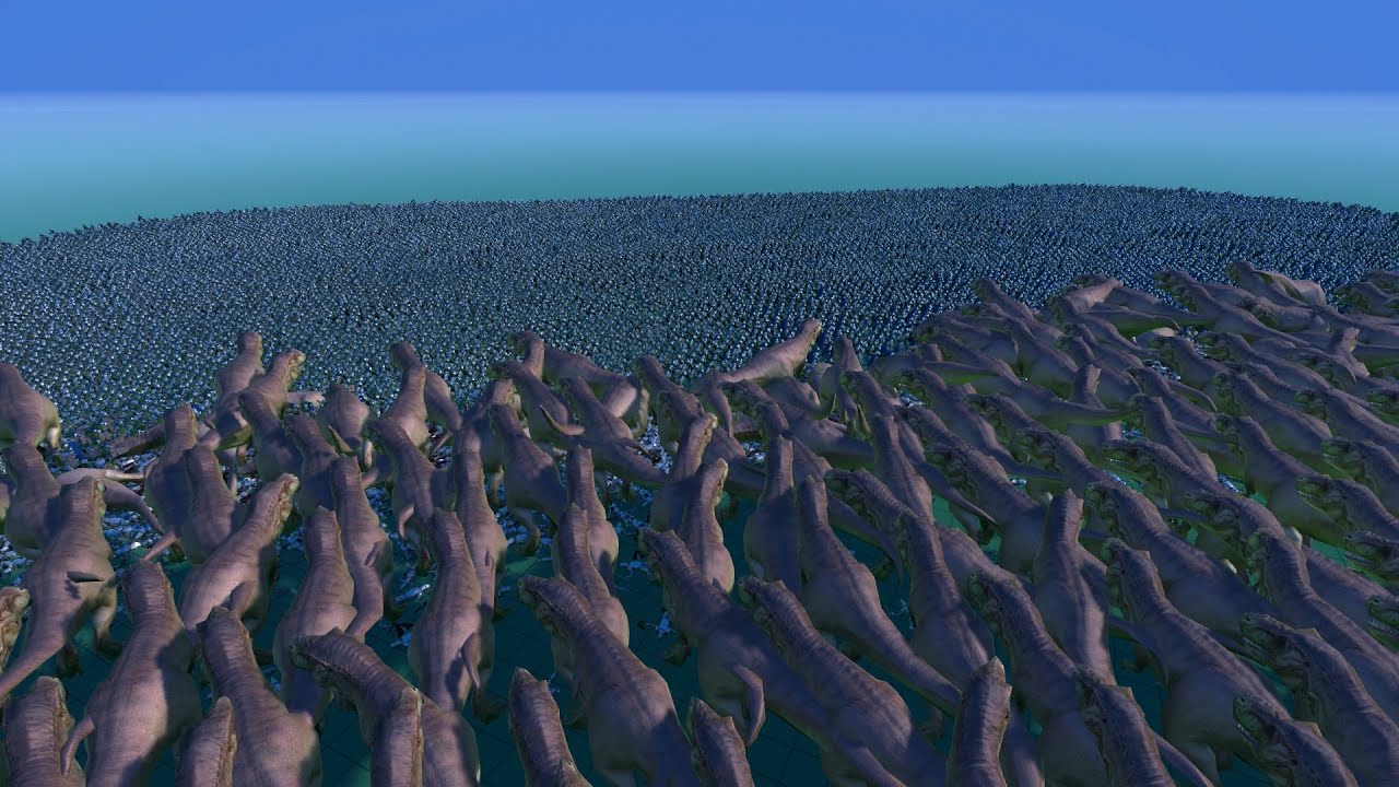 250 TREX vs 20.000 HEAVY KNIGHTS - Ultimate Epic Battle Simulator