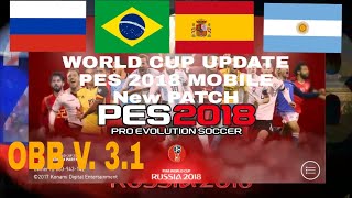 FIFA WORLD CUP 2018 Edition PES 2018 MOBILE Patch- Now Available To Download