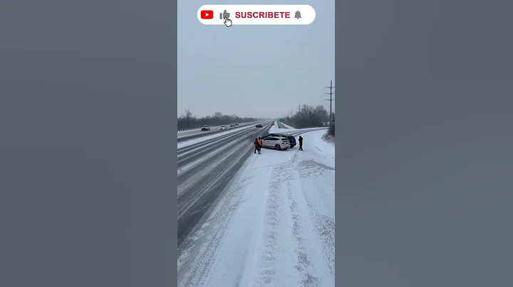 Icy Nightmare Unfolds: Pedestrian Inches From Impact in Highway Crash