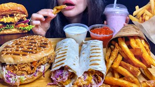Asmr Fast Food Fried Chicken Burgersandwich Fries Mukbang No Talking Eating Sounds