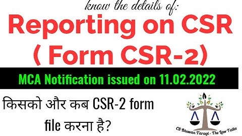 Reporting on CSR (Form CSR-2)
