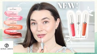 NEW ARMANI BEAUTY PRISMA GLASS LIP GLOSSES! Review and Tryon