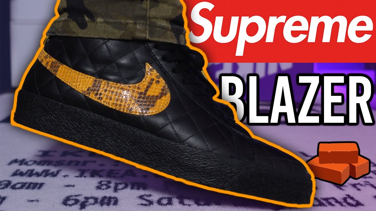 Supersonische snelheid Bedenken Aanvankelijk Supreme x Nike SB Blazer Mid Review/On-Feet!!! - YouTube