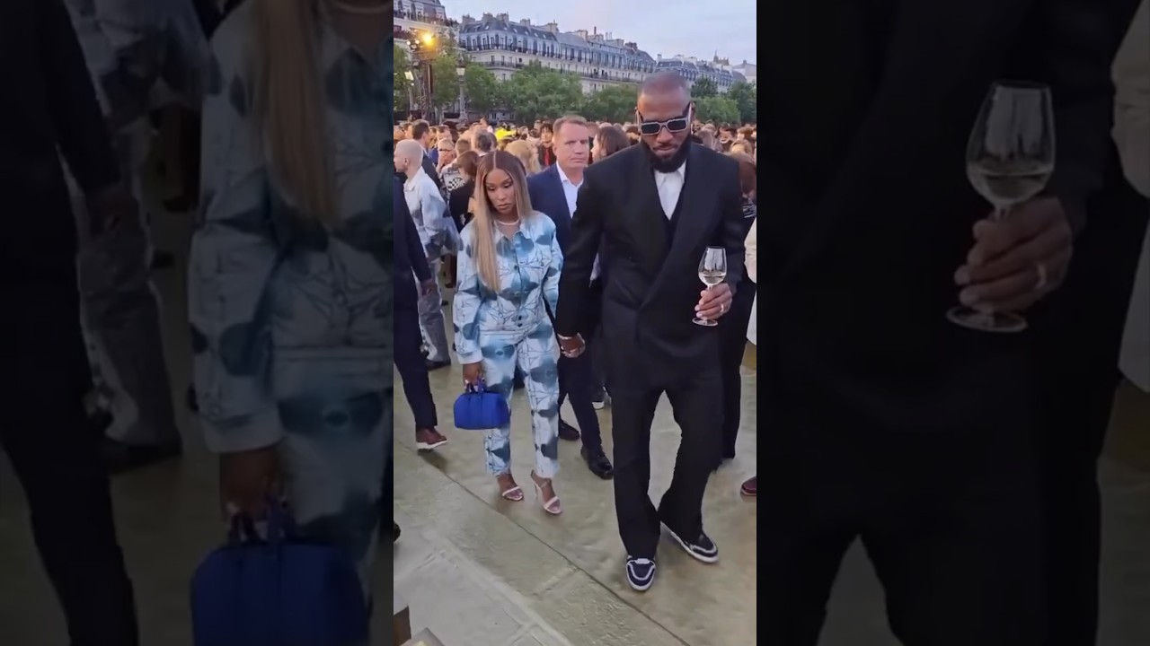 ⁣LeBron & Savannah James at Louis Vuitton Spring Ss24 Men’s Fashion Show #lebronjames #louisvuitt