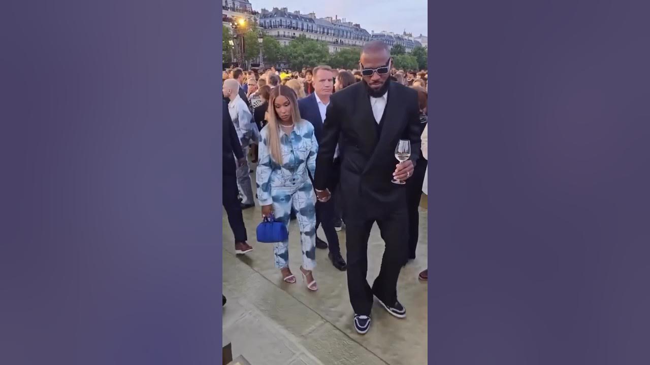 Watch: LeBron James dappered at Louis Vuitton fashion show flashing his  grill in Paris