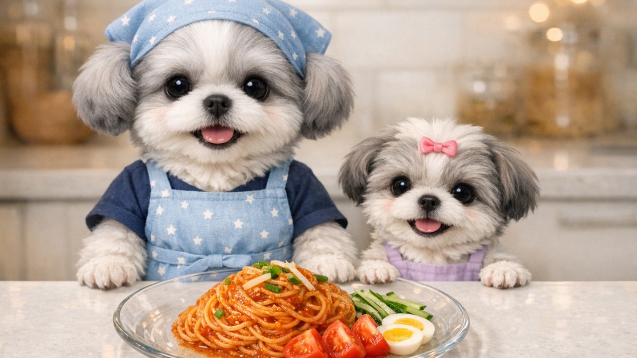 【초장 토마토 파스타】 김풍 셰프님의 난리난 레시피! 마마츄도 따라서 만들어봤어요 새콤 달달 고소한 파스타🍝
