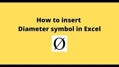 How to insert Diameter symbol in Excel