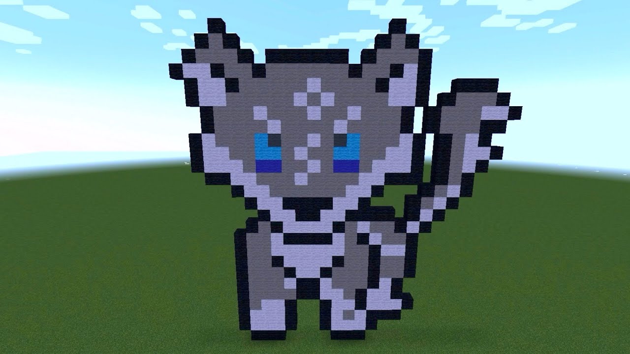 How To Build WOLF Pixel Art In Minecraft - YouTube.