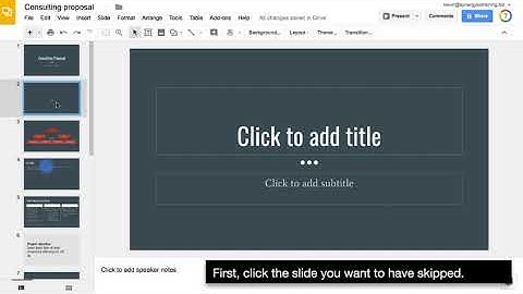 Set a slide to be skipped while presenting